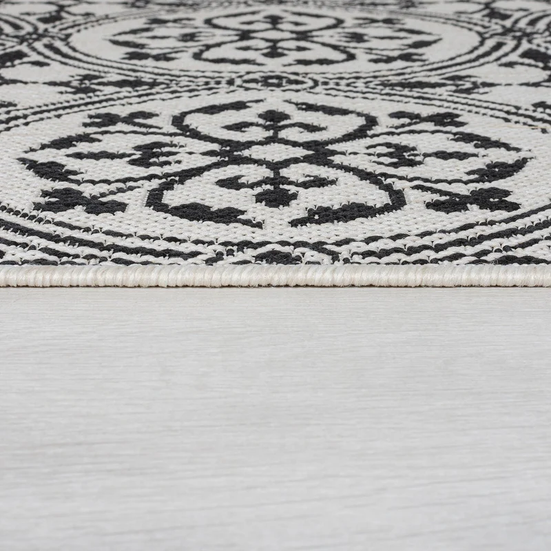 Outdoor Teppich - Varano Casablanca Schwarz Weiss