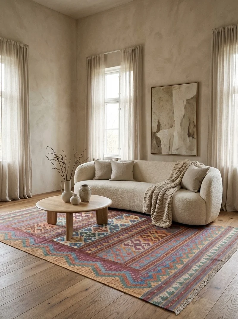 Sumak Sirdjan · Handgewebt – Bunt, 225x156 cm