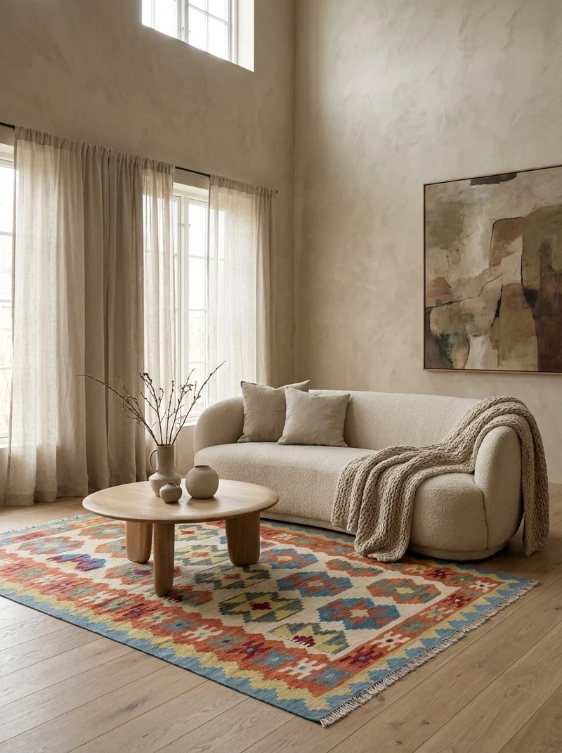 Kelim Gashgai · Handgewebt – Beige, 174x122 cm