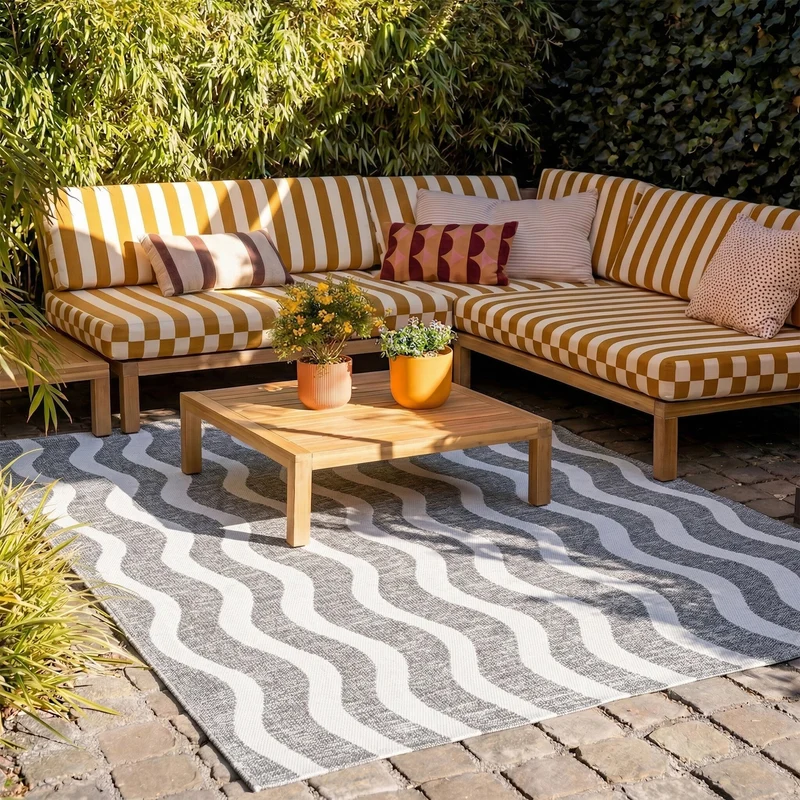 In- & Outdoor Teppich - Summer Waves Grau