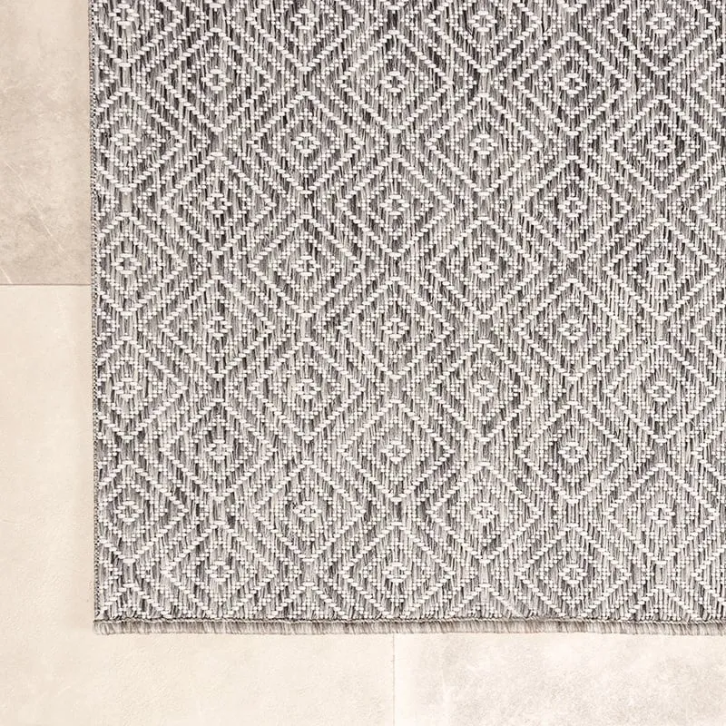 In- & Outdoor Teppich - Summer Tile Hellgrau