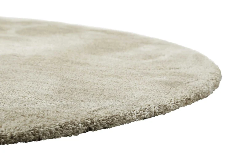 Teppich Rund Beige Sand meliert Hochflor "Pisa" Homie Living