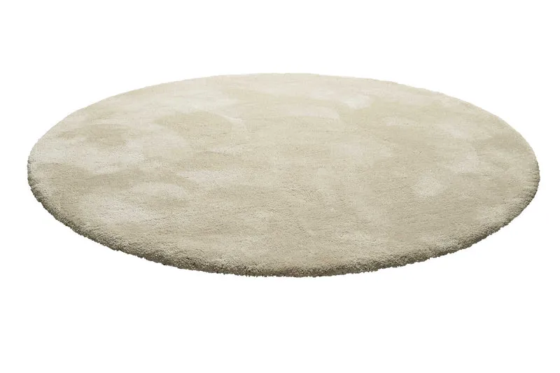 Teppich Rund Beige Hochflor "Pisa" Homie Living