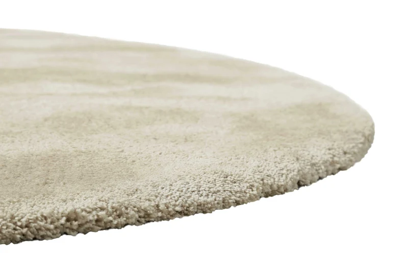 Teppich Rund Beige Hochflor "Pisa" Homie Living