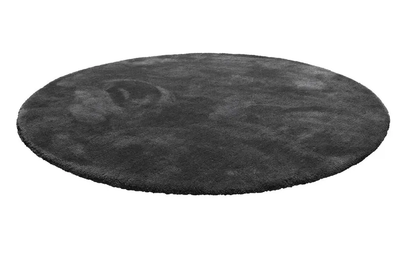 Teppich Rund Anthrazit Hochflor "Pisa" Homie Living