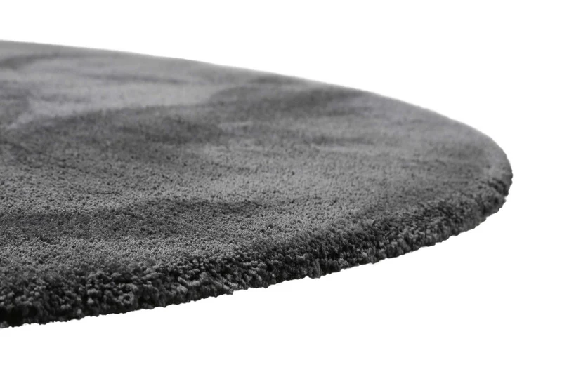 Teppich Rund Anthrazit Hochflor "Pisa" Homie Living