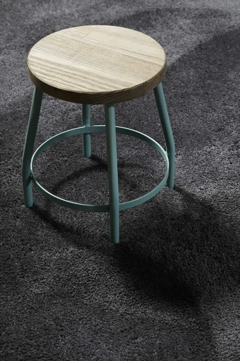Teppich Rund Anthrazit Hochflor "Pisa" Homie Living