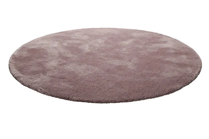 Teppich Rund Altrosa Flieder Hochflor "Pisa" Homie Living