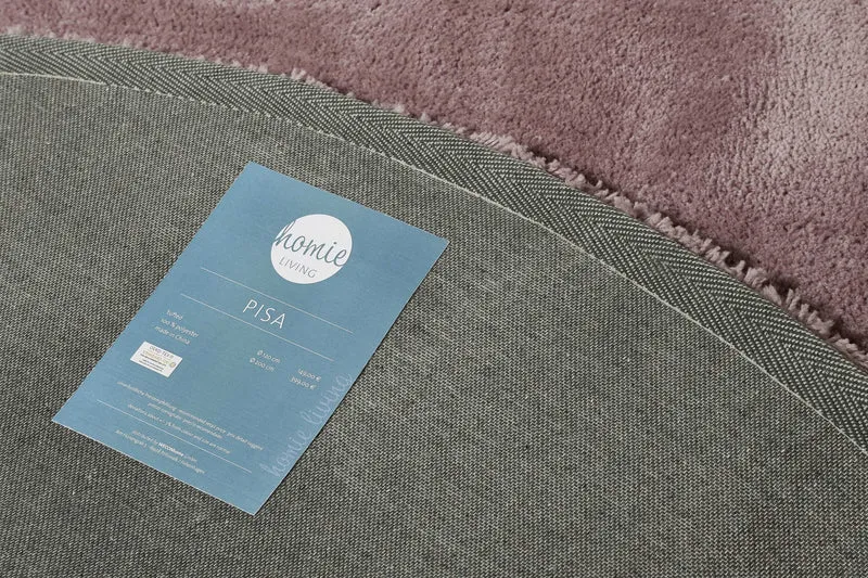 Teppich Rund Altrosa Flieder Hochflor "Pisa" Homie Living