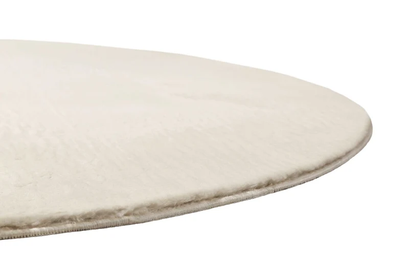 Kunstfell Teppich Rund Creme Beige soft & weich "Villa Rosso" Homie Living