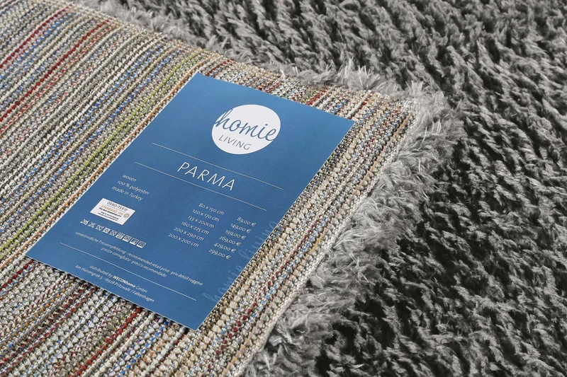 Teppich Grau Hochflor sehr kuschelig & flauschig "Parma" Homie Living