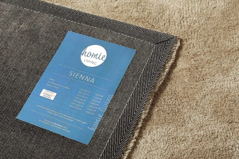 Teppich Beige Braun meliert Hochflor "Sienna" Homie Living