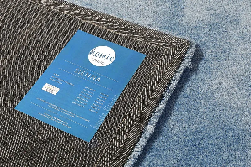 Teppich Blau Grau Hochflor "Sienna" Homie Living