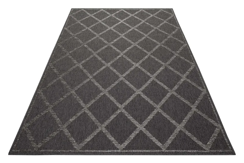 Esprit Teppich In & Outdoor Blau Grau "Rhomb"
