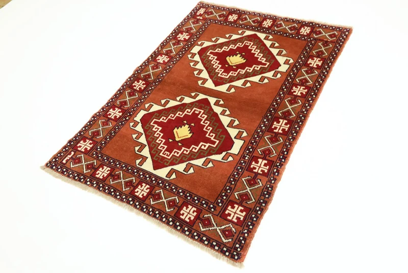 Perserteppich - Nomadic - 105 x 150 cm - terrakotta