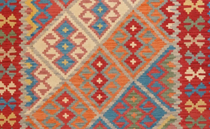 Kelim Gashgai · Handgewebt – Beige, 355x255 cm