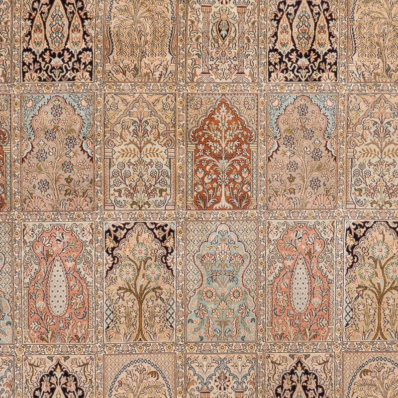 Seidenteppich - Kaschmir Seide - 273 x 381 cm - dunkelbeige