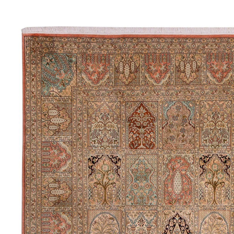 Seidenteppich - Kaschmir Seide - 273 x 381 cm - dunkelbeige