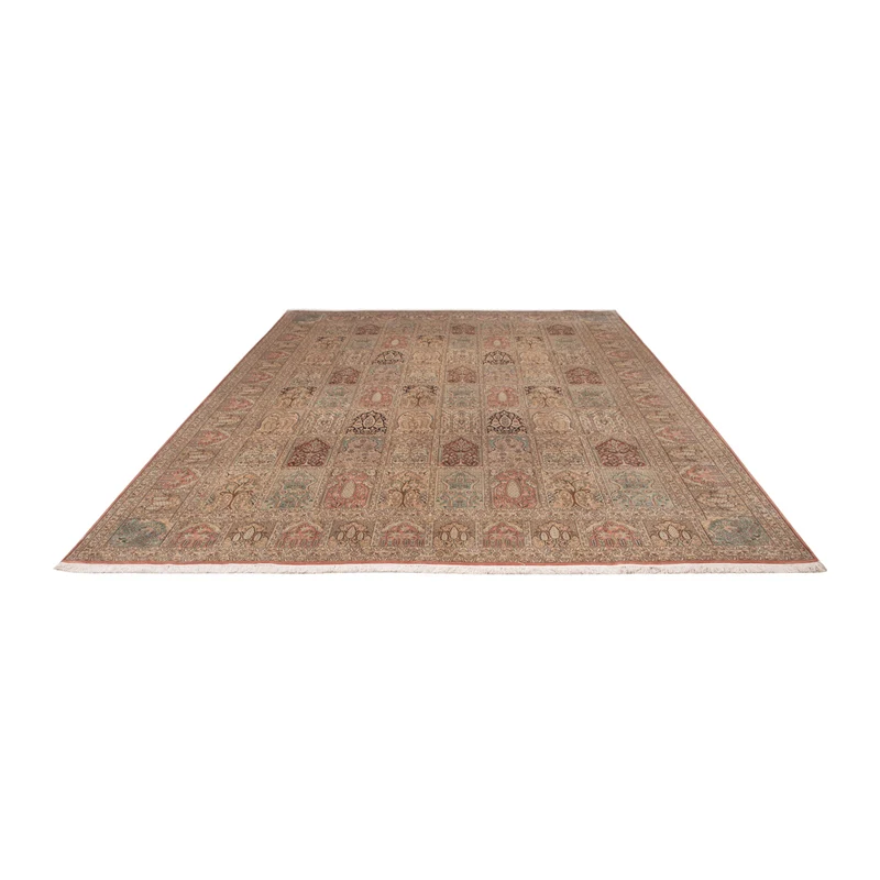 Seidenteppich - Kaschmir Seide - 273 x 381 cm - dunkelbeige
