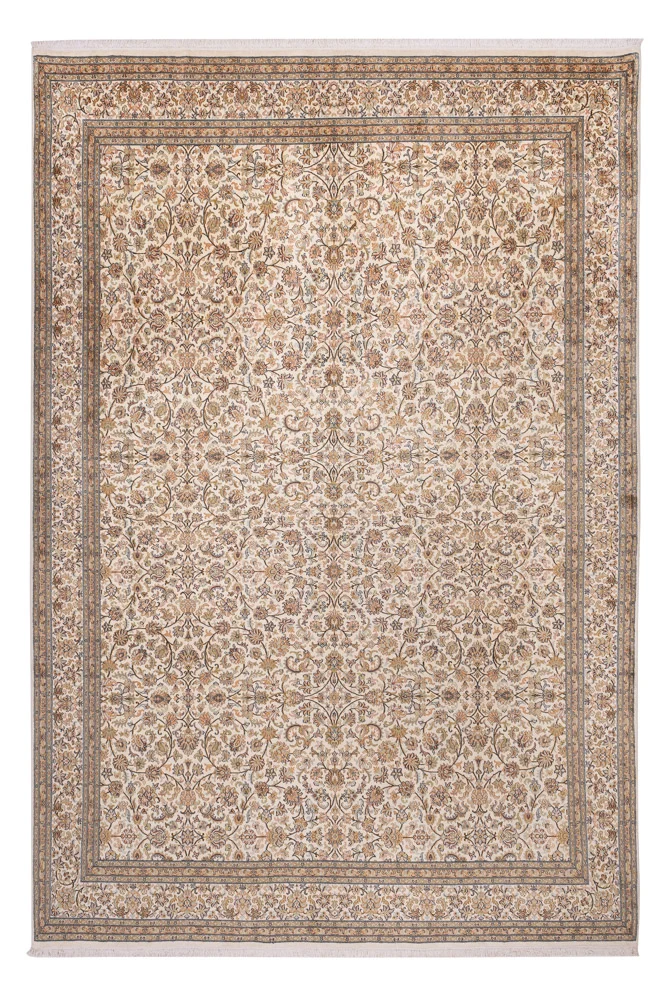 Kaschmir Seide Teppich 245x356cm - Orientteppich - beige