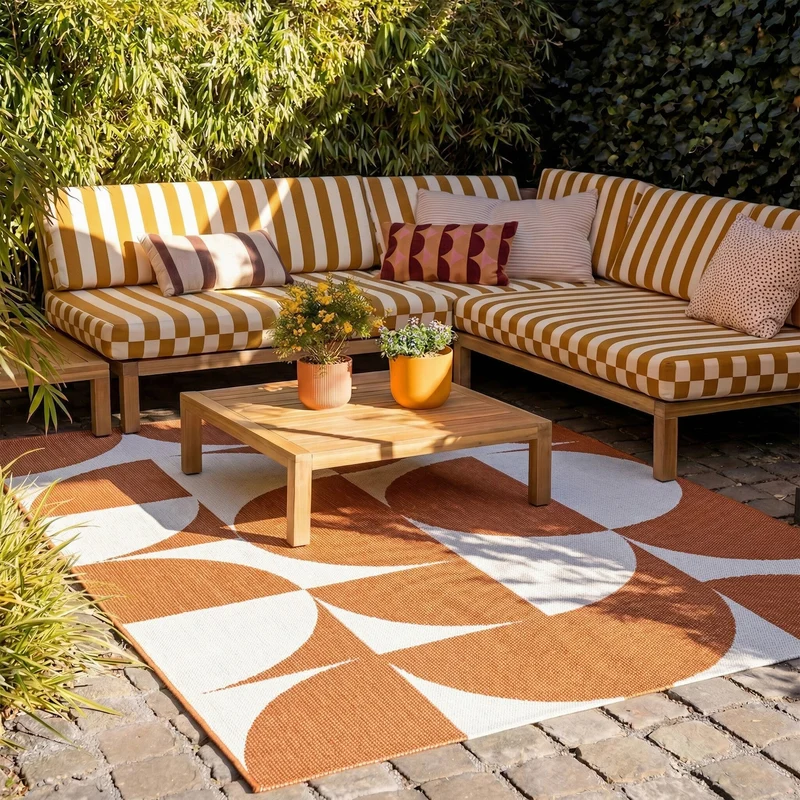 In- & Outdoor Teppich - Summer Shapes Terracotta