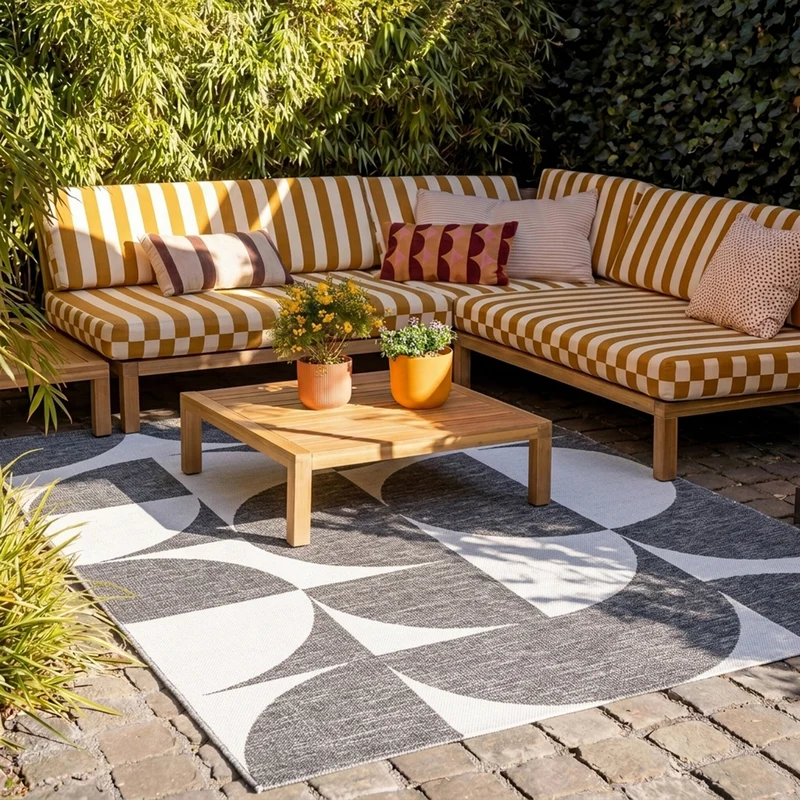 In- & Outdoor Teppich - Summer Shapes Grau