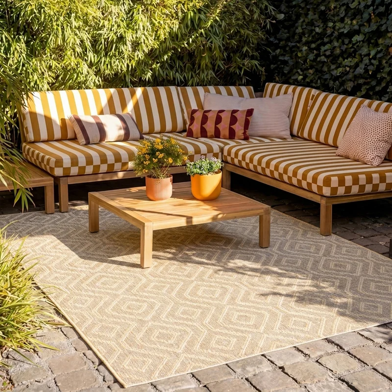 In- & Outdoor Teppich - Summer Retro Gelb
