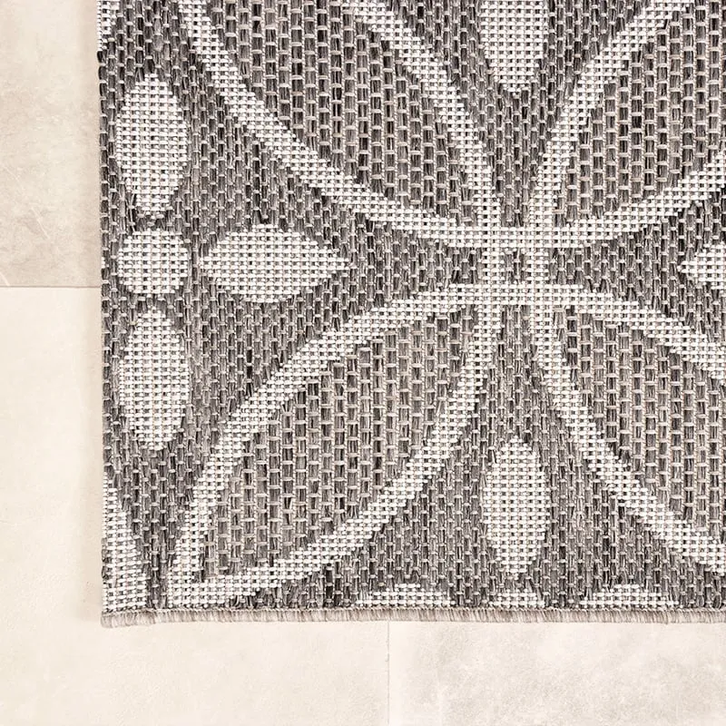 In- & Outdoor Teppich - Summer Pattern Grau