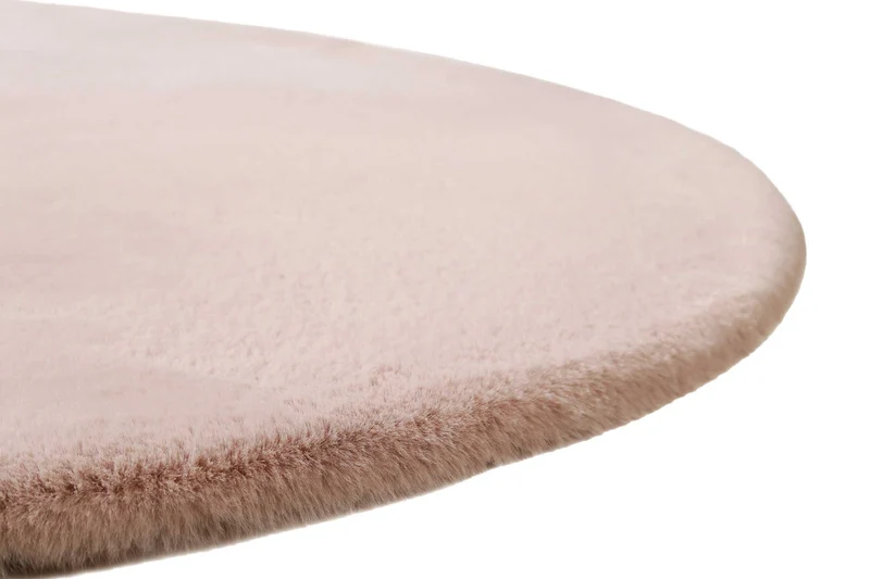 Kunstfell Teppich Rund Rosa kuschelig & flauschig "Vita" Homie Living