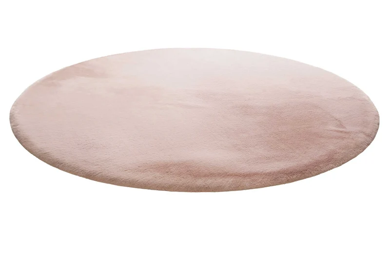 Kunstfell Teppich Rund Rosa kuschelig & flauschig "Vita" Homie Living