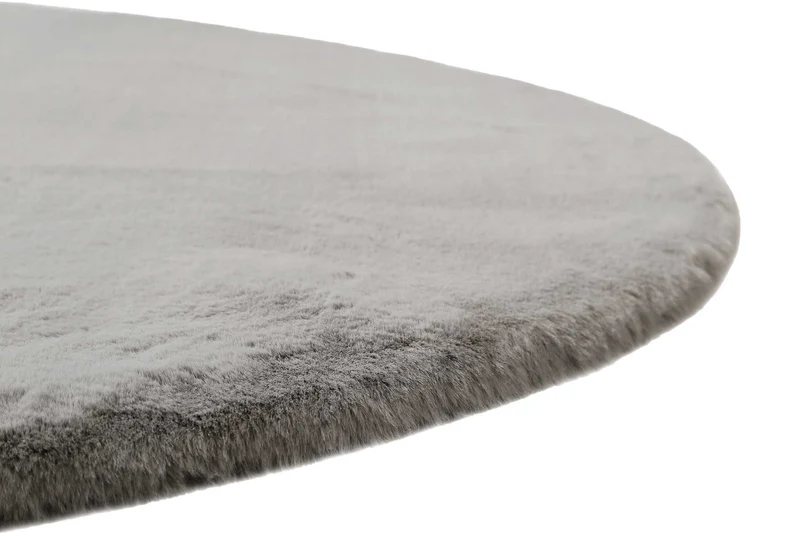 Kunstfell Teppich Rund Grau kuschelig & flauschig "Vita" Homie Living