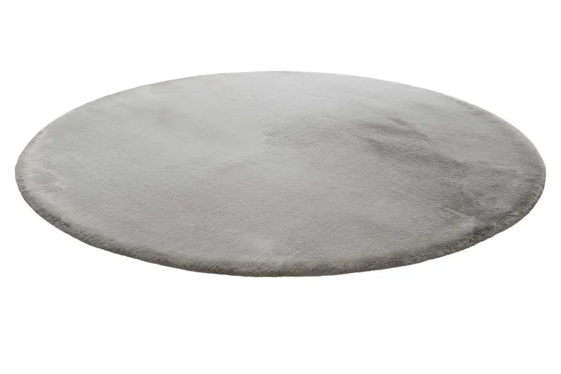 Kunstfell Teppich Rund Grau kuschelig & flauschig "Vita" Homie Living