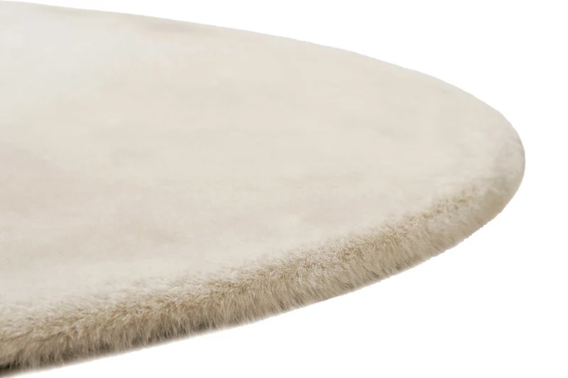 Kunstfell Teppich Rund Creme Beige kuschelig & flauschig "Vita" Homie Living