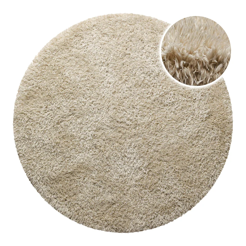 Teppich Rund Sand Braun soft & weich "Matteo" Homie Living
