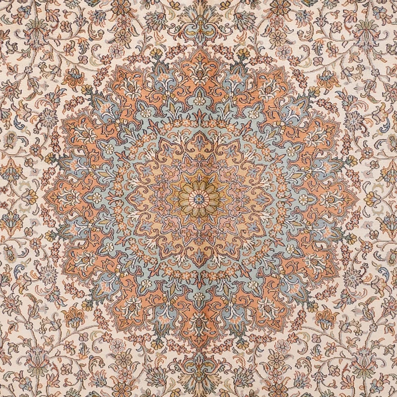 Kaschmir Seide Teppich 249x320cm - Orientteppich - beige