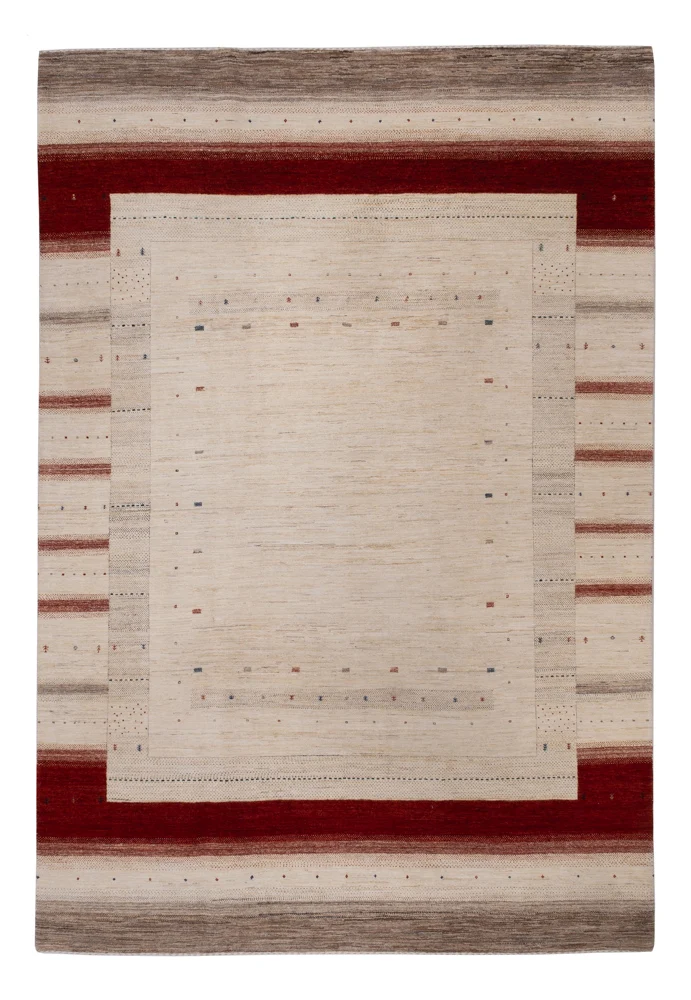 Indo Loribaft Teppich 244x357cm - Wollteppich - beige