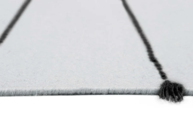 Esprit Handwebteppich Grau Blau Schwarz aus Wolle "Lina"