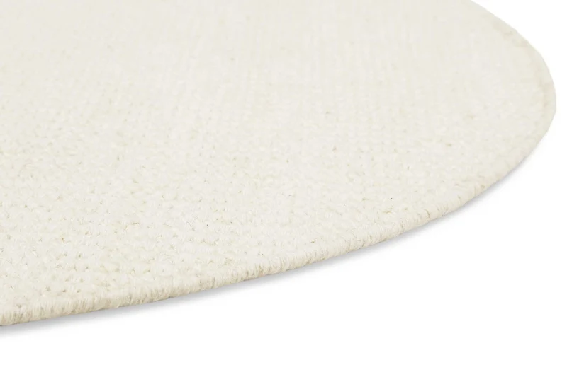 Esprit Kelim Teppich Rund Creme Weiß aus Jute & Wolle "Gobi"