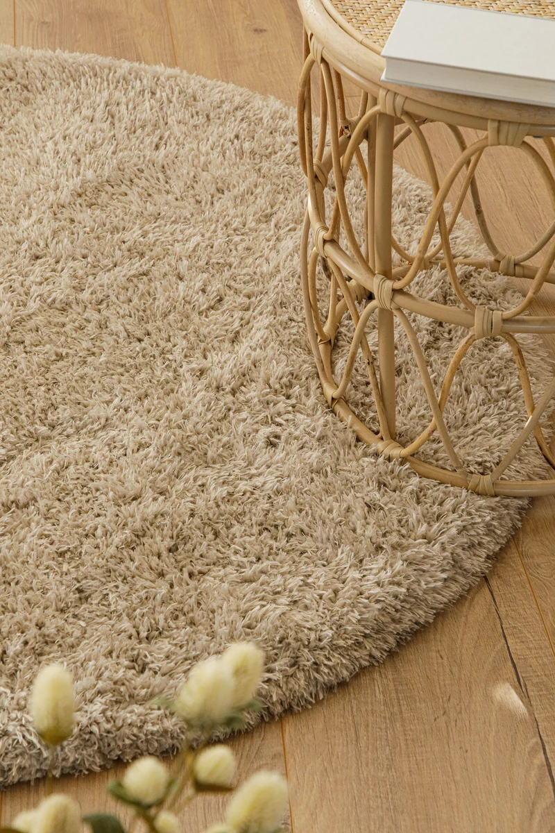 Esprit Teppich Rund Beige Sand weich soft "Yogi"