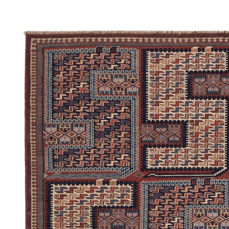 Kelim Afghan Teppich 165x207cm - dunkelbeige