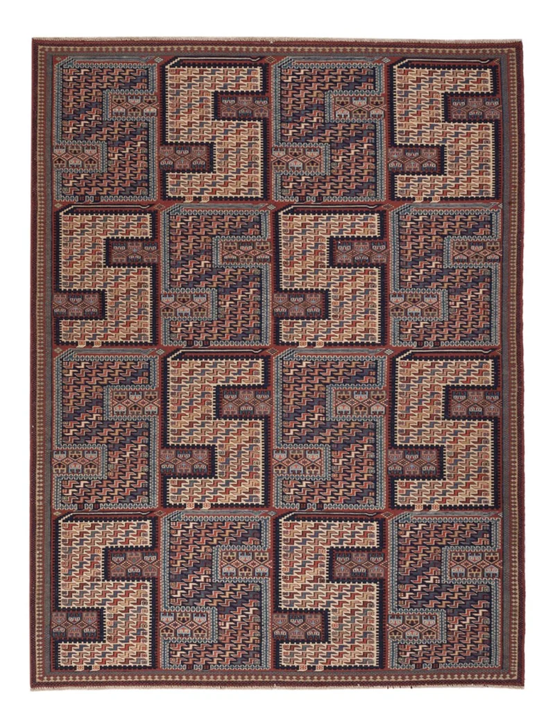 Kelim Afghan Teppich 165x207cm - dunkelbeige