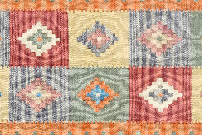 Kelim Gashgai · Handgewebt – Orange, 197x62 cm