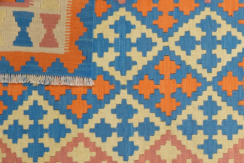 Kelim Gashgai · Handgewebt – Blau, 181x121 cm