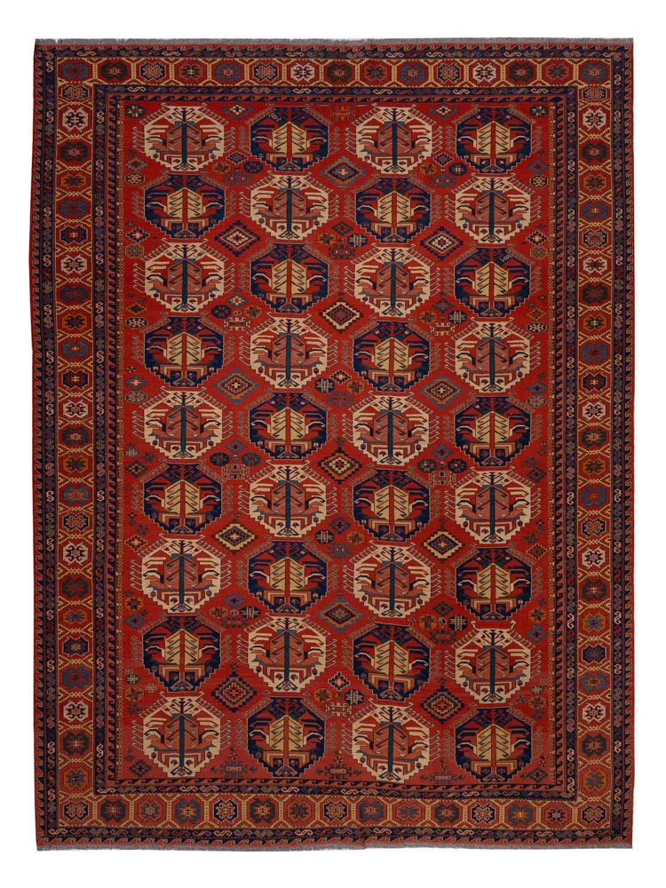 Kelim Afghan Teppich 272x348cm - dunkelrot