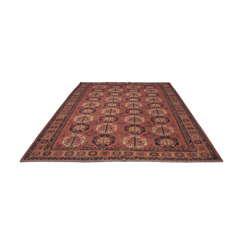 Kelim Afghan Teppich 272x348cm - dunkelrot