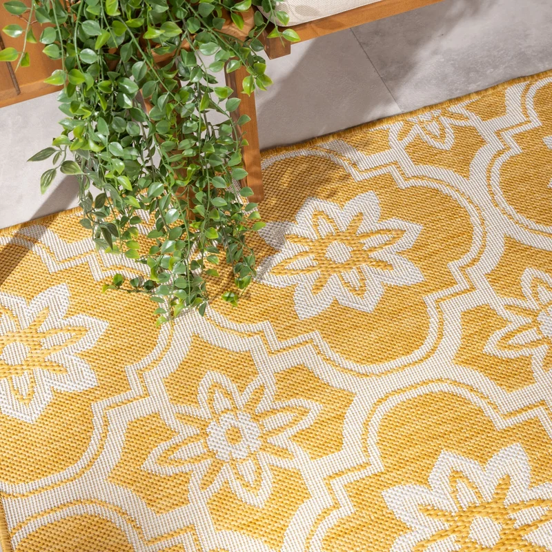 In- & Outdoor Teppich - Rio Flower Gelb