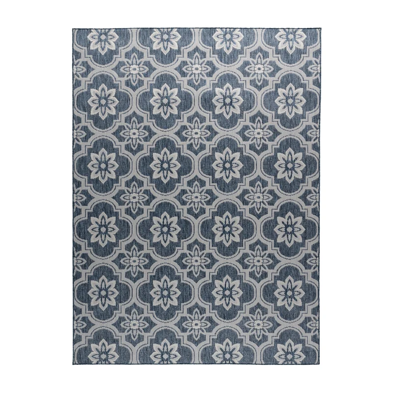 In- & Outdoor Teppich - Rio Flower Blau
