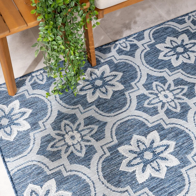 In- & Outdoor Teppich - Rio Flower Blau