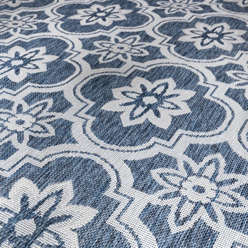 In- & Outdoor Teppich - Rio Flower Blau