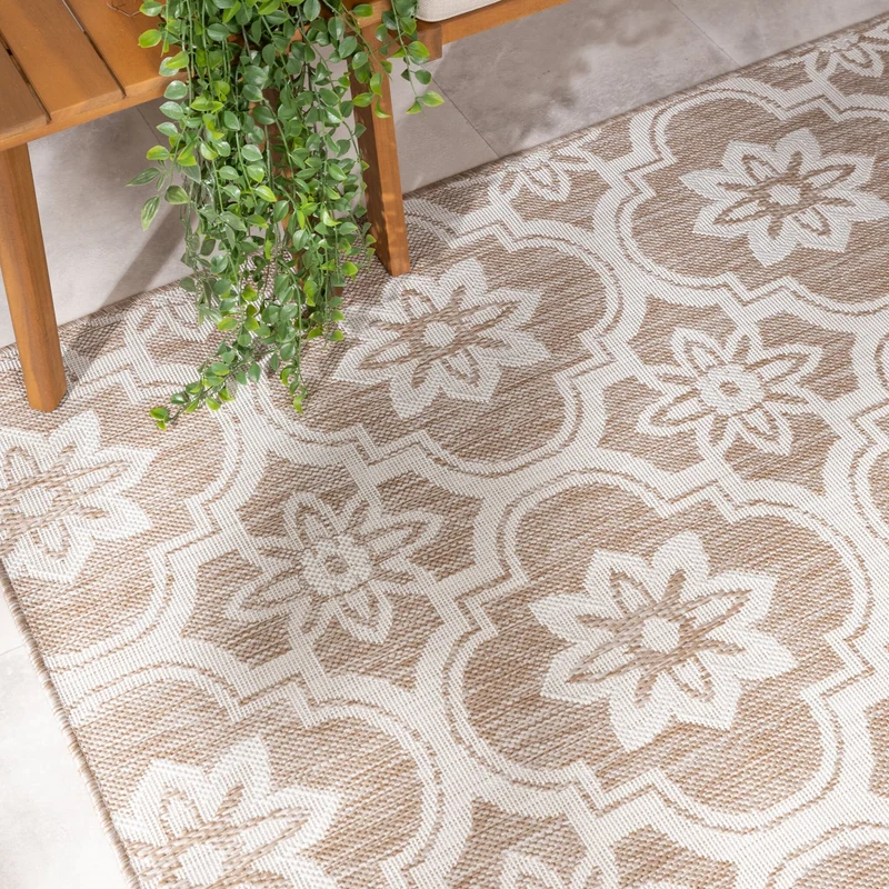 In- & Outdoor Teppich - Rio Flower Beige